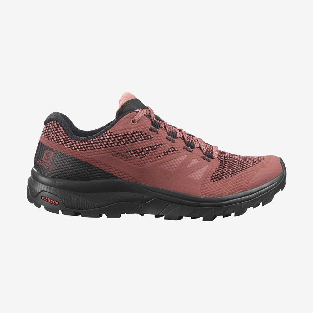 Salomon Singapore Womens Hiking Shoes - OUTLINE GORE-TEX Coral | 97618-YADX